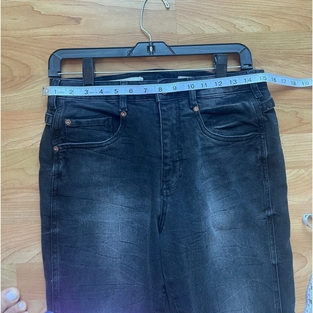 Anthropologie Pilcro Jeans High Rise Boyfriend Buckle Cinch Black Gray